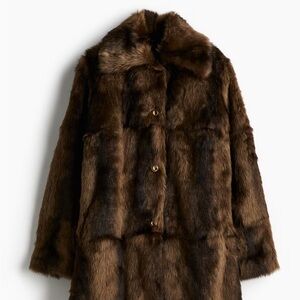 H&M Brown Faux Fur Coat